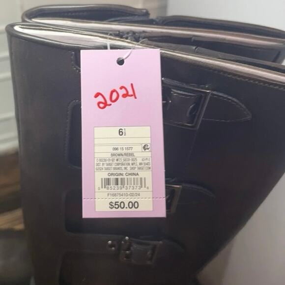 Wild Fable Brown Buckle Tall Boots SIze 6.5 - Picture 5 of 7